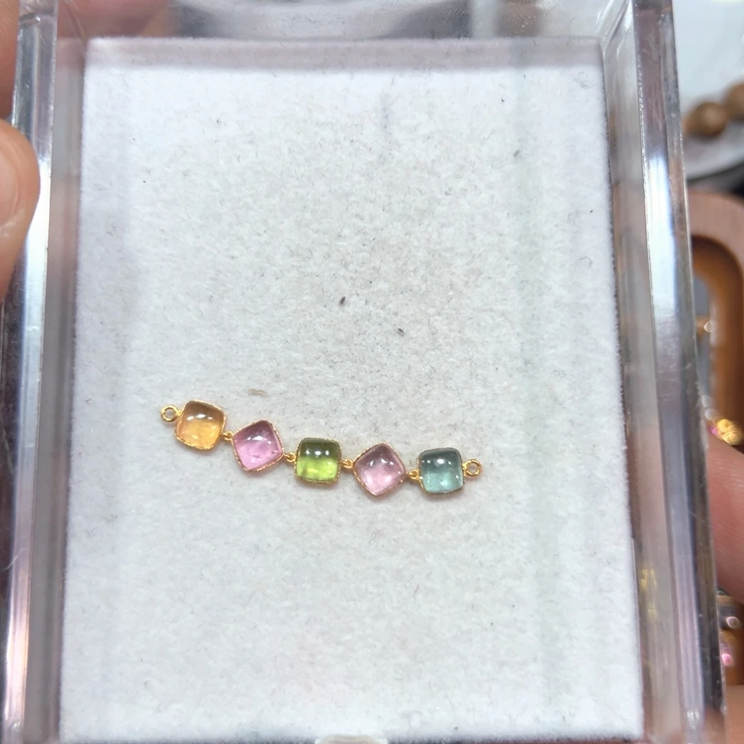 碧玺定制款18K金镶嵌蜡***?碧玺延长链