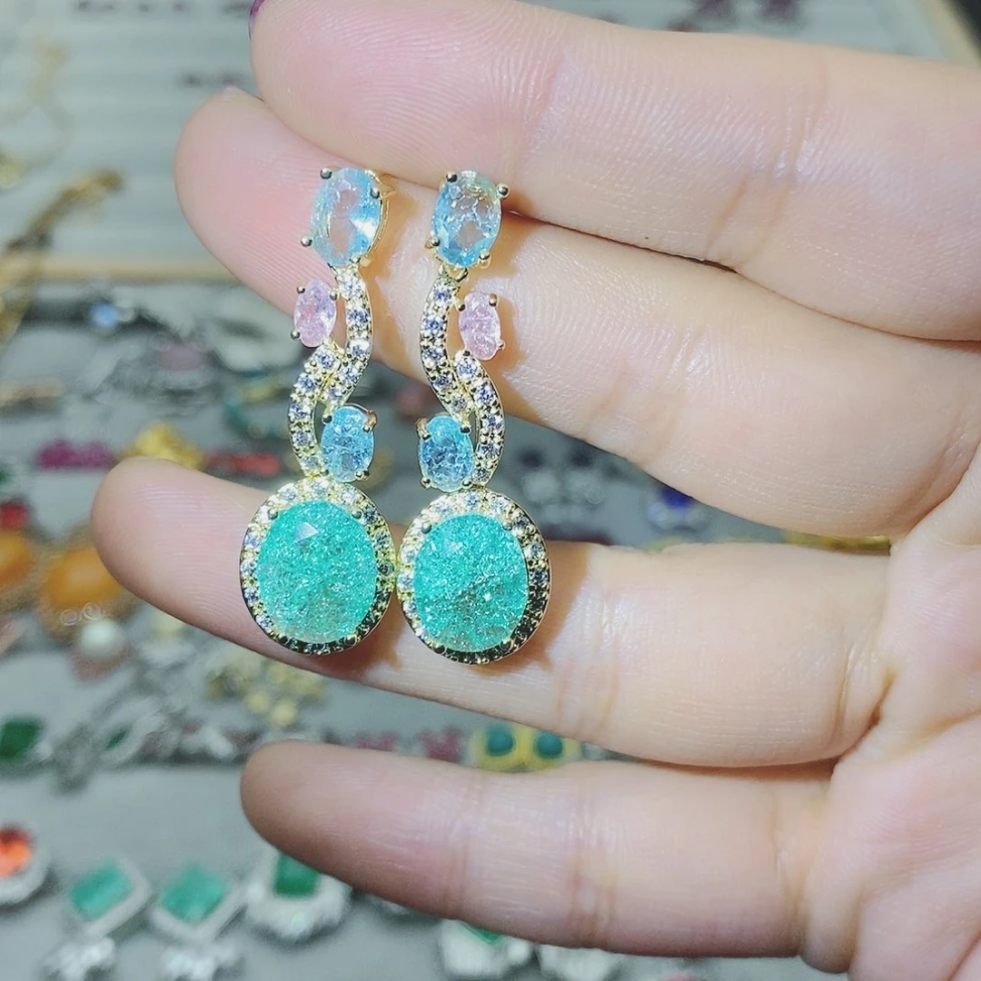 【闪购商品】托帕石耳饰银S925镶嵌