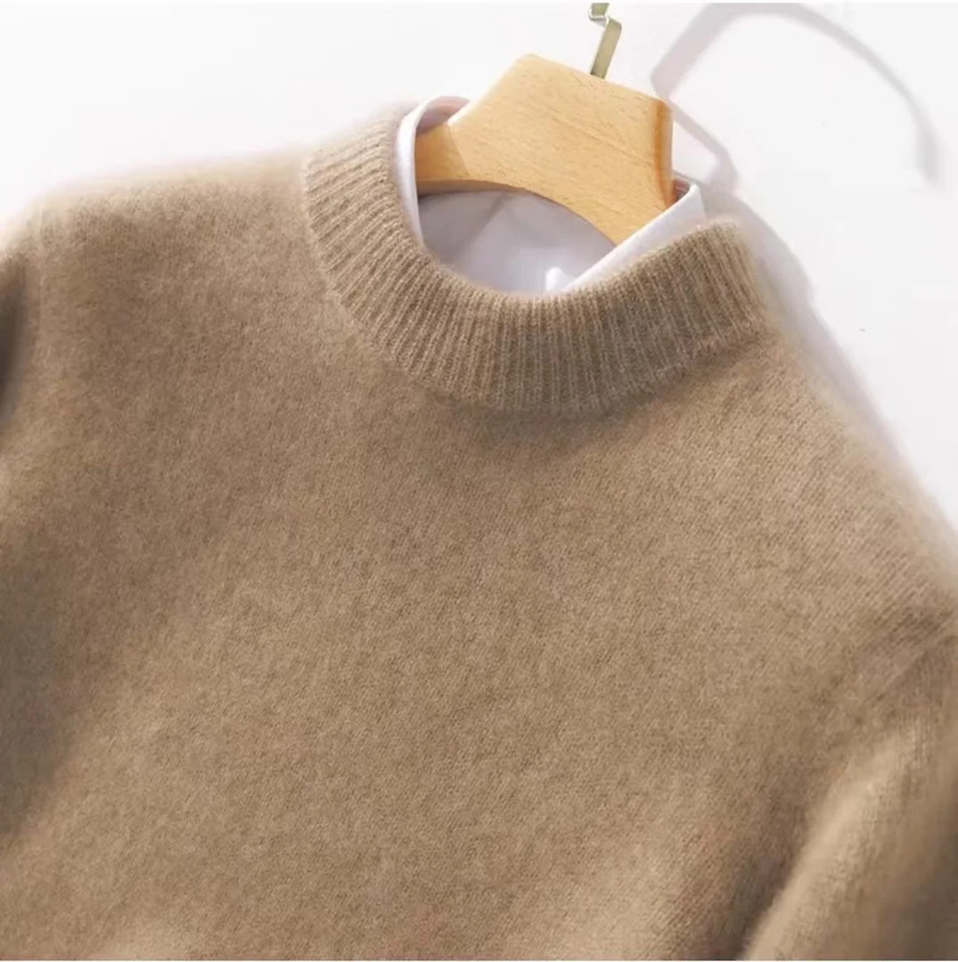 男士100%羊毛衫半高领针织衫打底毛衣保暖内搭秋冬长袖时尚休闲