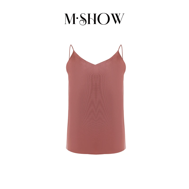 【重磅真丝】100%桑蚕丝32姆米重绉V领纯色女士真丝吊带背心5018B