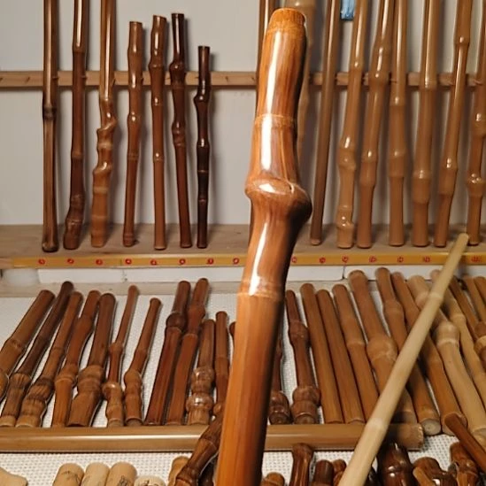 唯***2实心玉竹碳化手把件手持