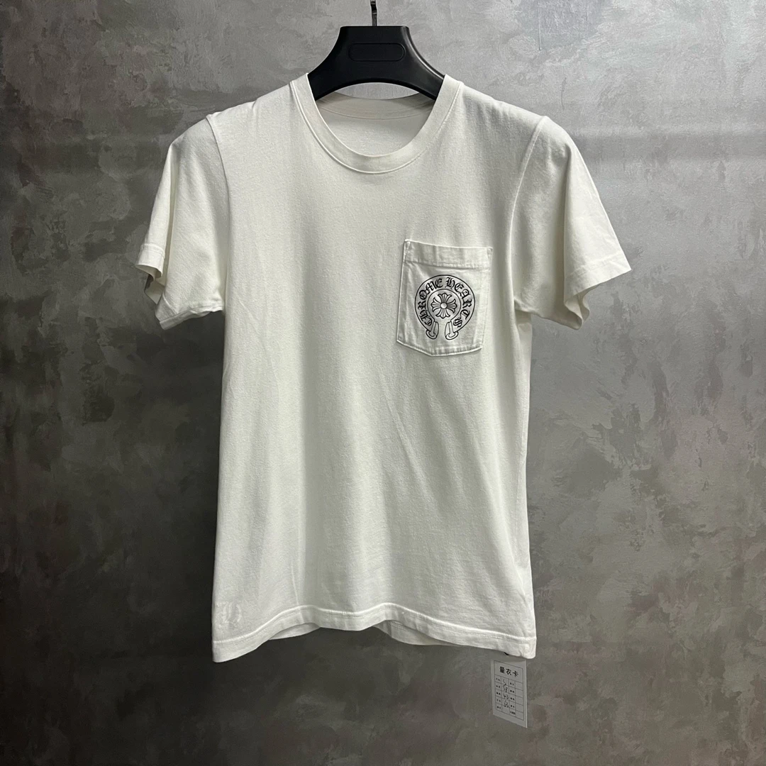 99新 Chrome Hearts/克罗心 白色图案印花宽松短袖T恤/s