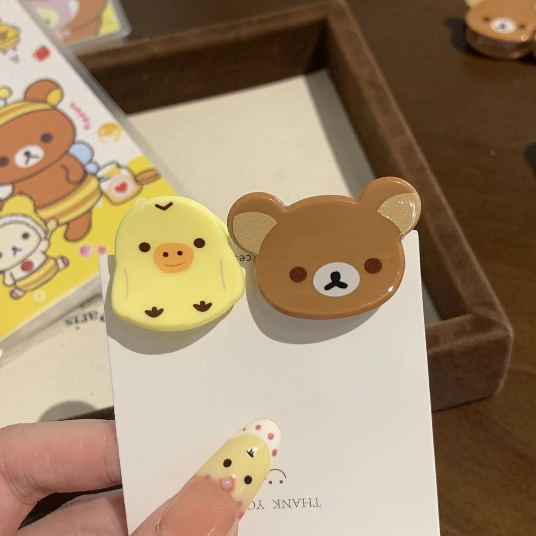 可爱轻松熊小黄鸡抓夹高颜值卡通迷你卡通碎发刘海夹甜美百搭发卡
