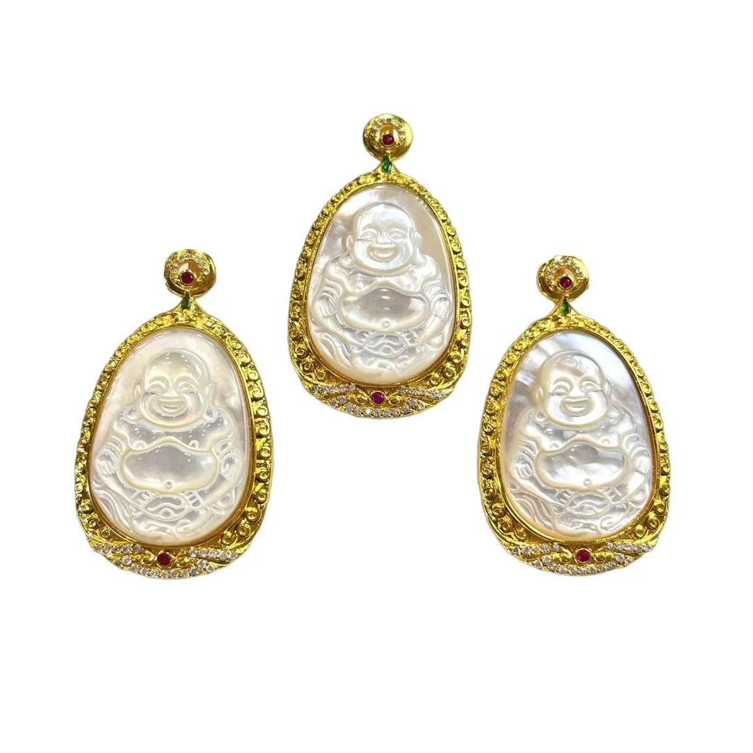 白贝母佛公吊坠（赠绳/多样性发一件） A28-270