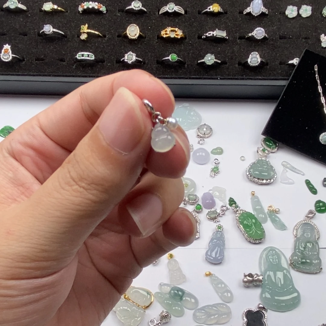 翡翠银S925镶嵌颈饰