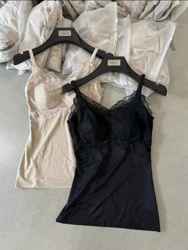 春夏蕾丝美背吊带桑蚕丝束腰收腹塑身衣显瘦免穿文胸