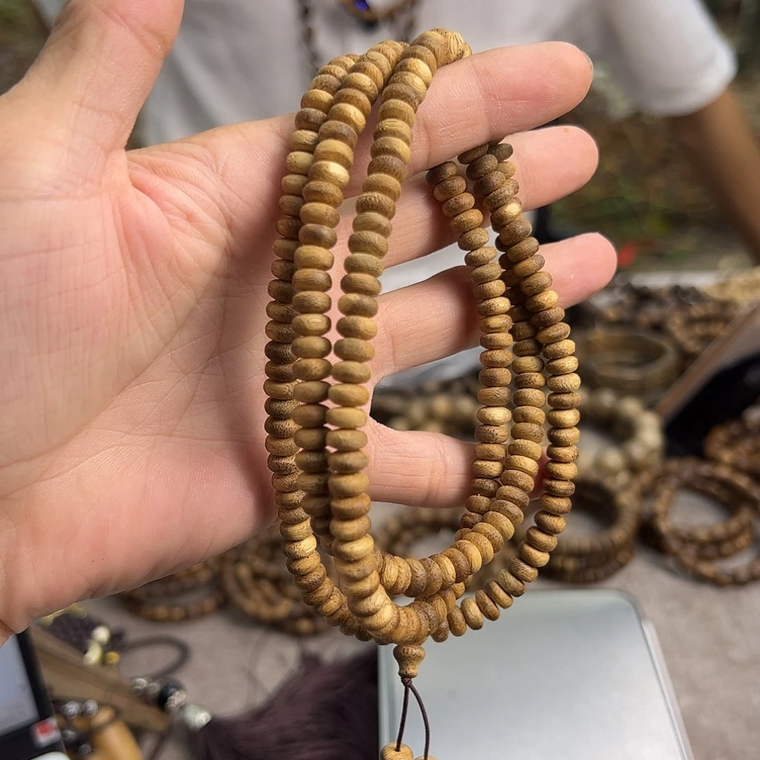 手串沉香帝**物沉香虫漏0.6mm算盘珠多样性发一