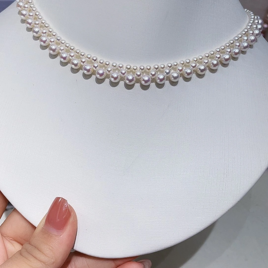 淡水珍珠银S925镶嵌颈饰
