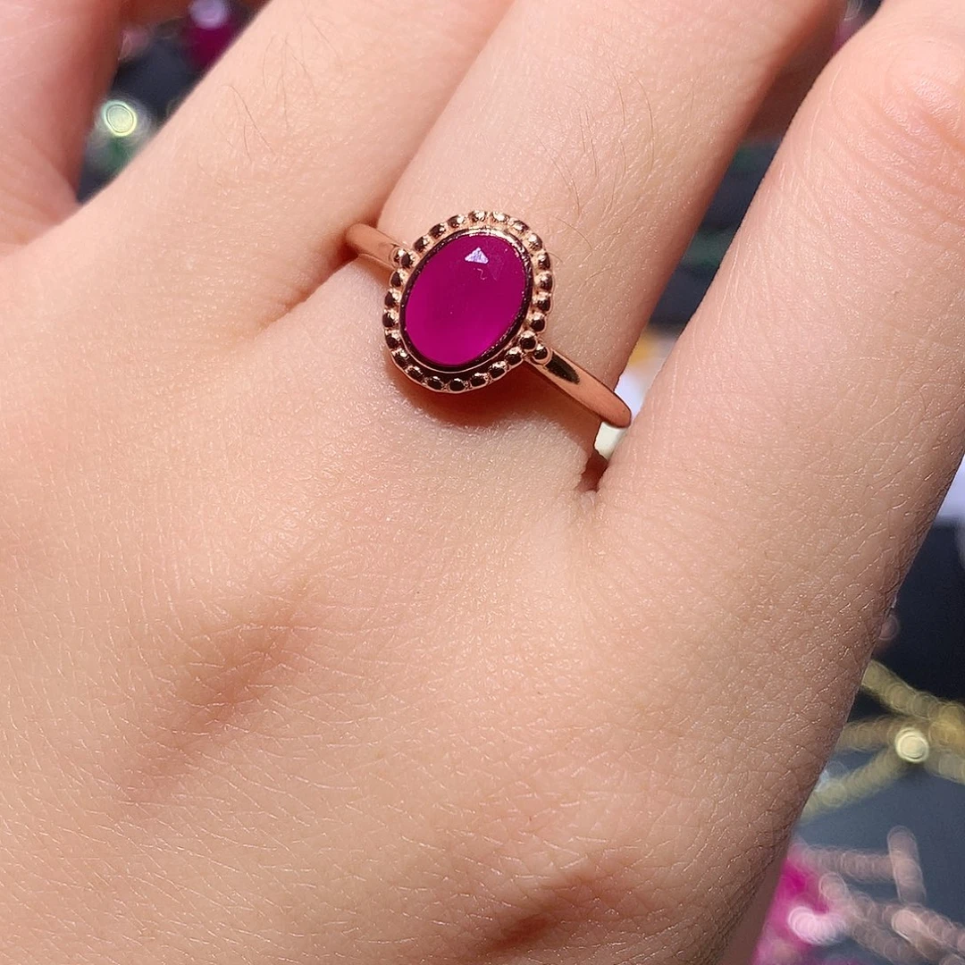 银S925镶嵌戒指红宝石