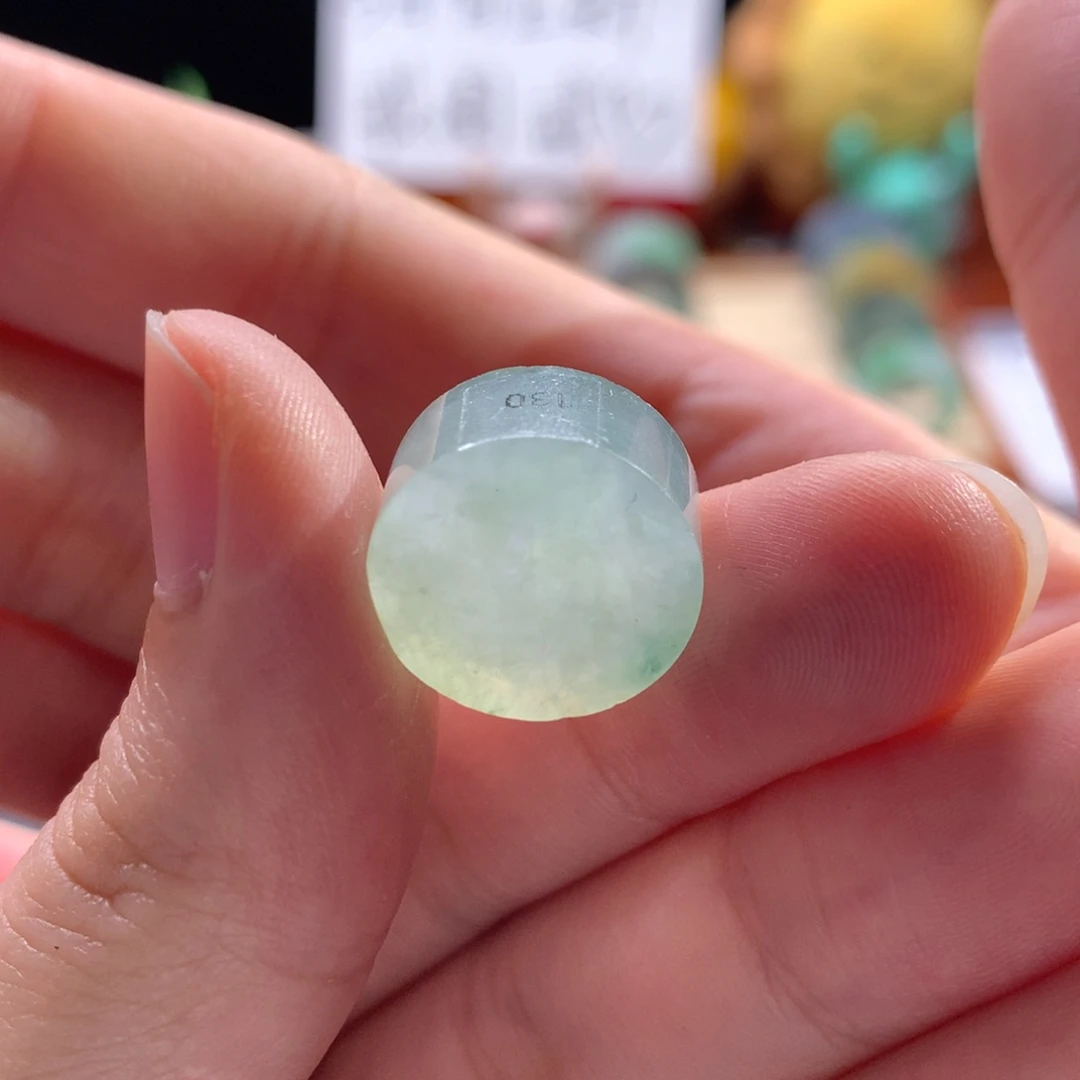 未镶嵌定制翡翠冰飘花戒指心 捡漏