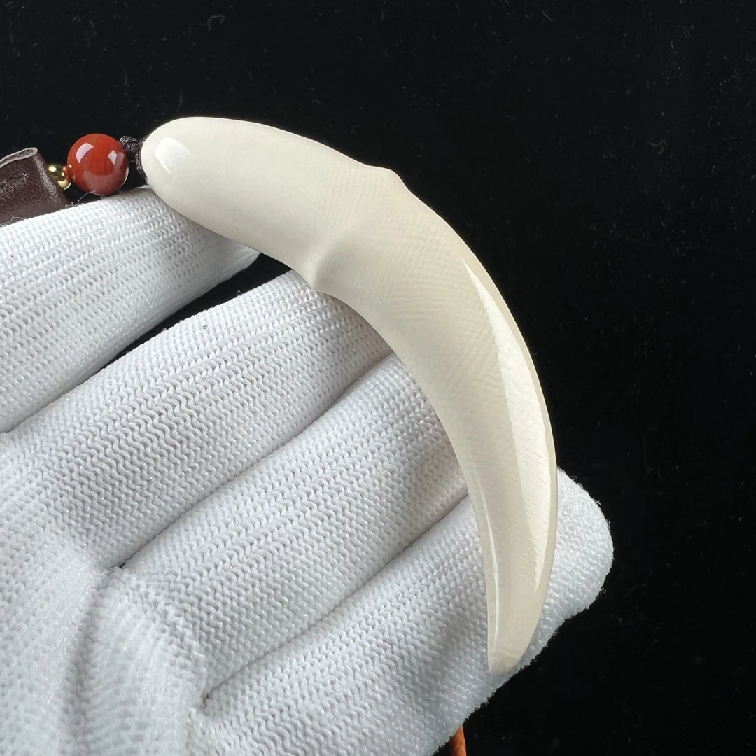 D1756天然猛犸牙雕刻 牙尖 77.9mm支持鉴定 假一罚四