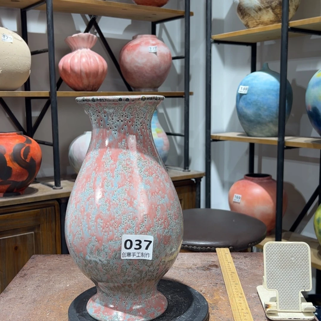 摆件陶瓷花瓶高30口6