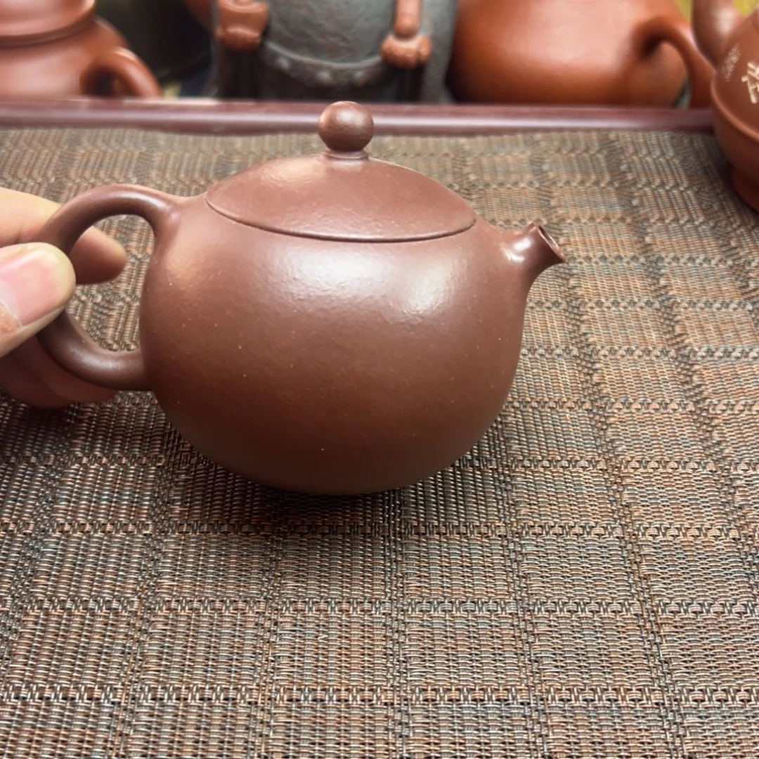 紫砂茶壶紫泥200毫升半手工7孔出水