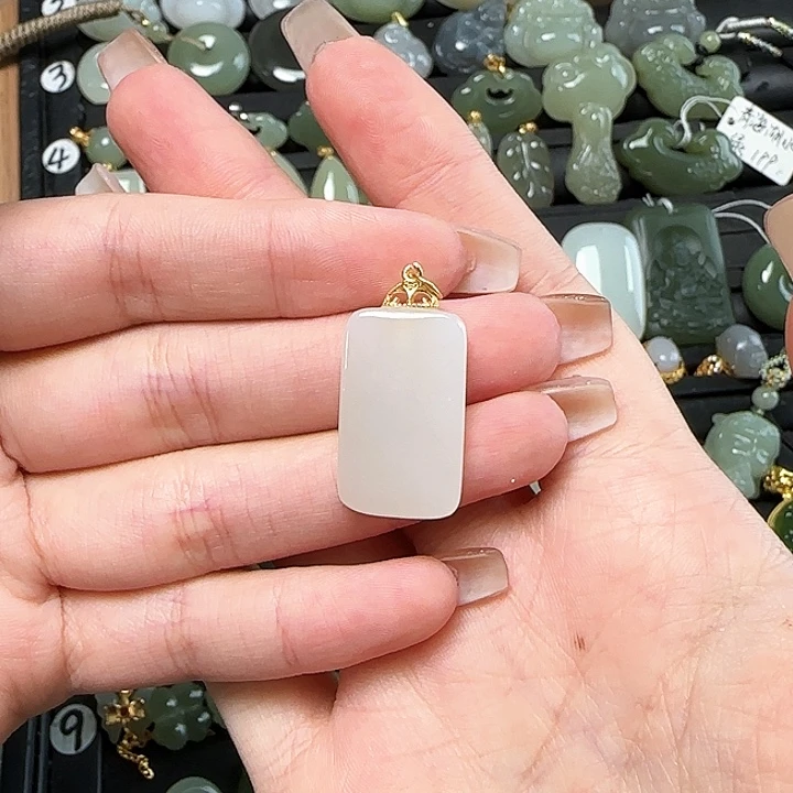 和田玉银S925镶嵌颈饰