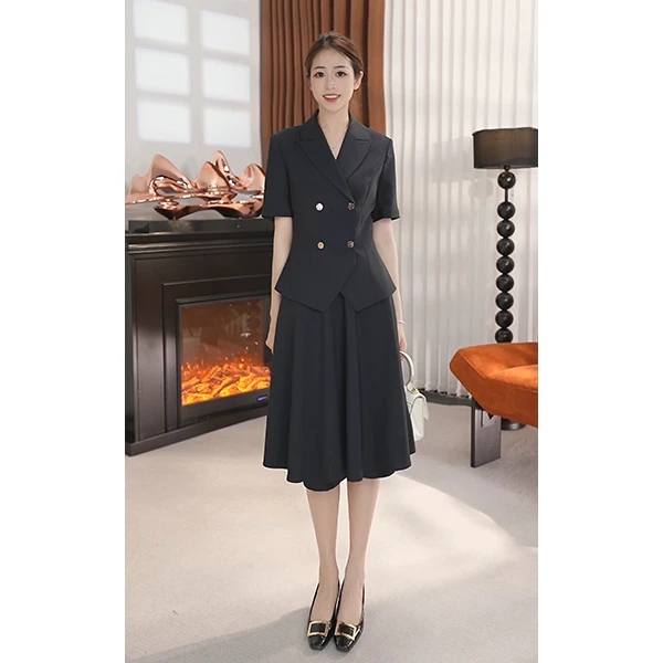 夏夏推荐夏季凉感短袖西装套装女气质高级显瘦修身女神范通勤穿搭