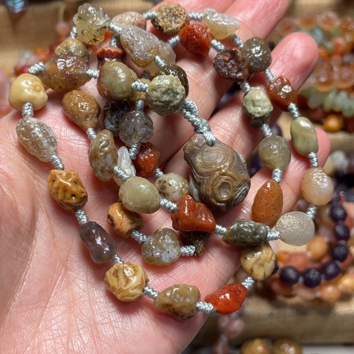 紫***雾玛瑙/玉髓合金手链