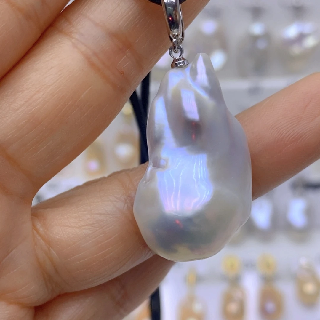 淡水珍珠银S925镶嵌颈饰