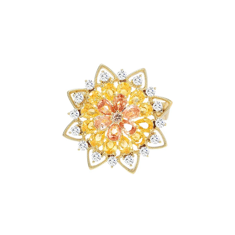 锌合金锆石胸针 32341彩色花朵胸针