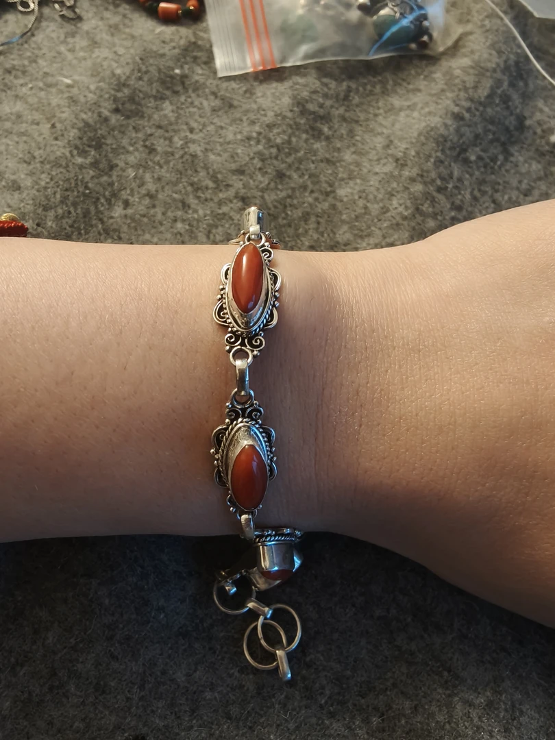 925银亚克力手链 尼泊尔纯手工银手链