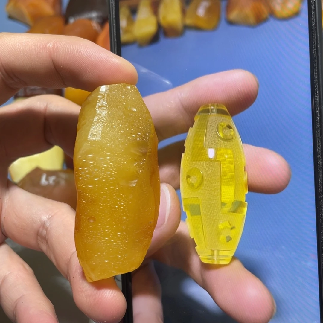定制蜜蜡未镶嵌九眼天 珠，金刚杵，降魔杵