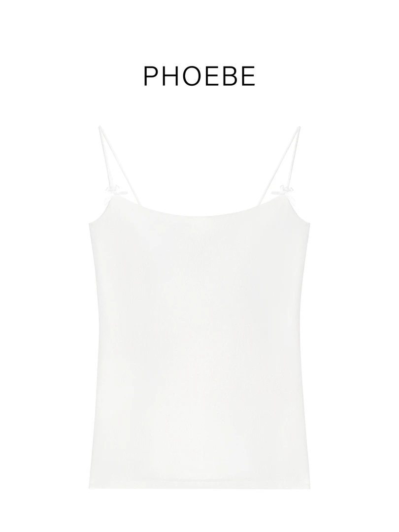 【蝴蝶结吊带-带垫】PHOEBE叶姐 春季新款时尚吊带背心Y5021409C