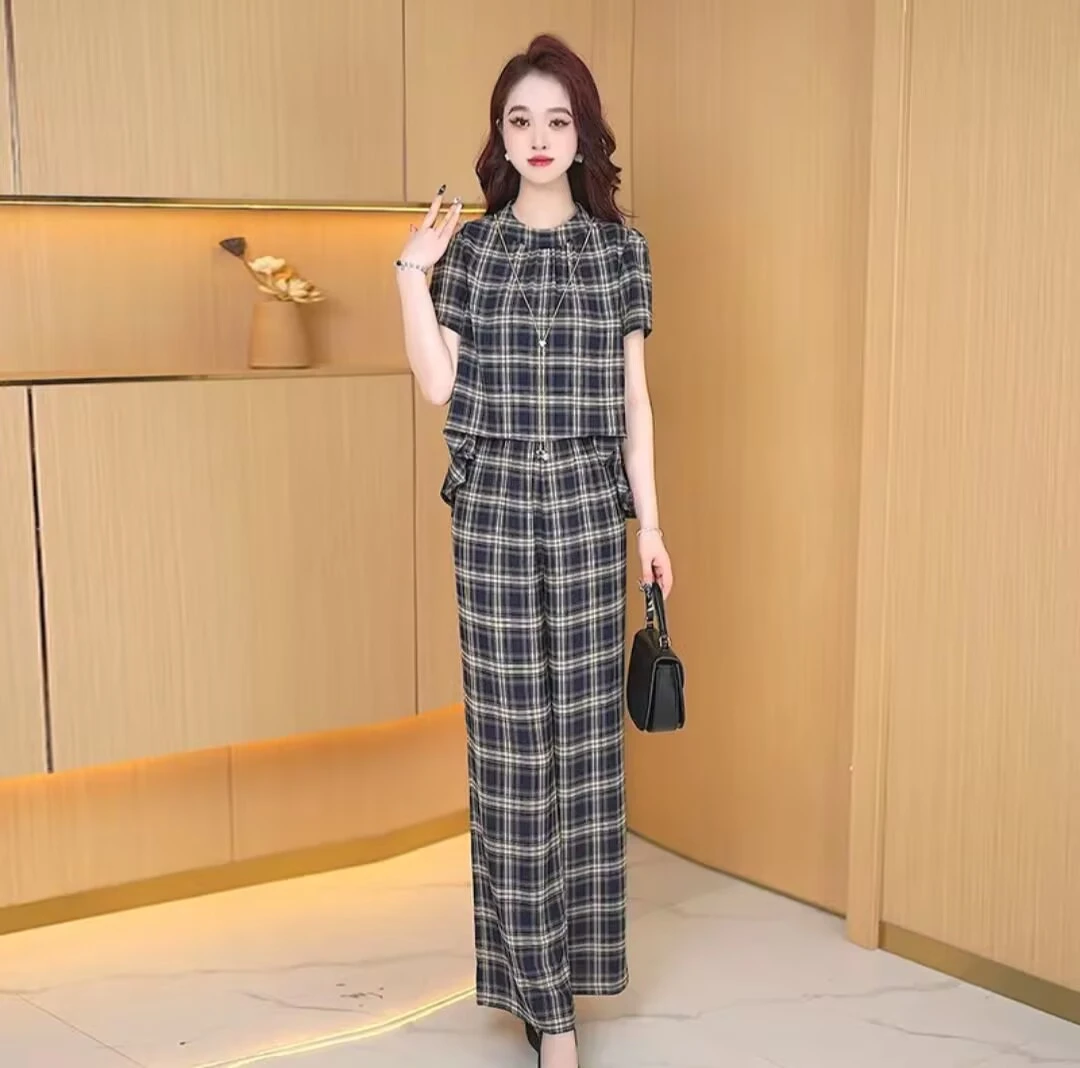 【夏季清仓】夏季新款时尚遮肚显瘦连体阔腿裤两件套装女