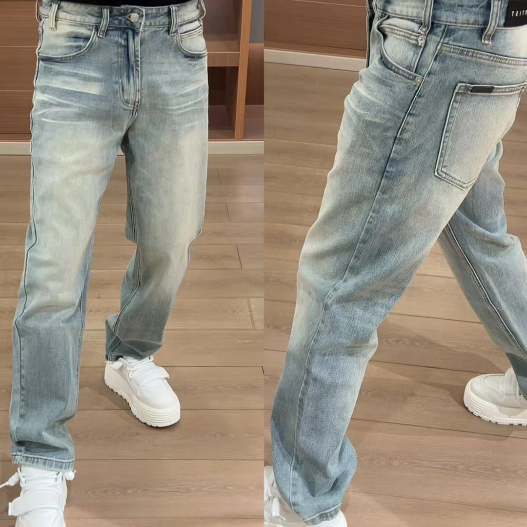 【XQ】春季新款3308男士浅蓝色小直角牛仔裤