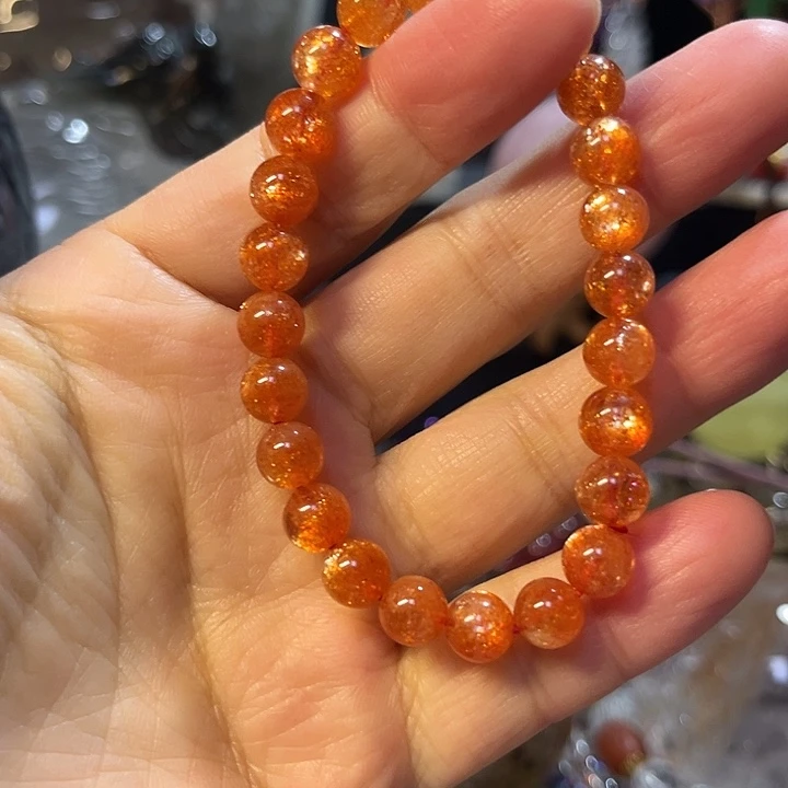 手链长石未镶嵌天然金太阳手串