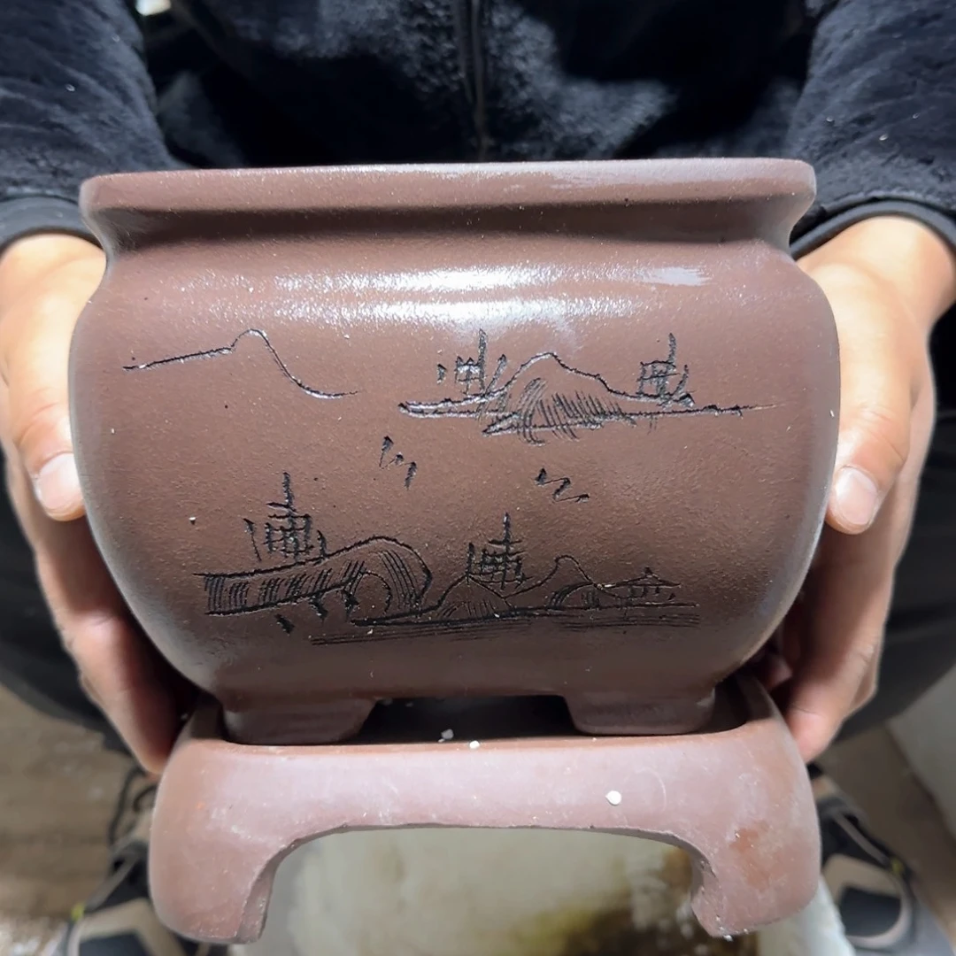 紫砂花盆口径20高度20