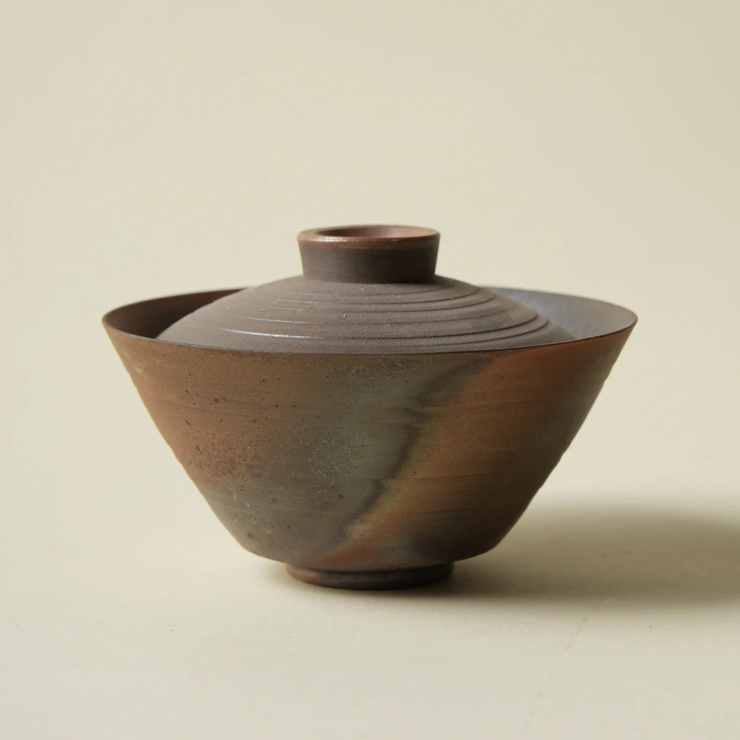 寻梵柴烧复古二才盖碗