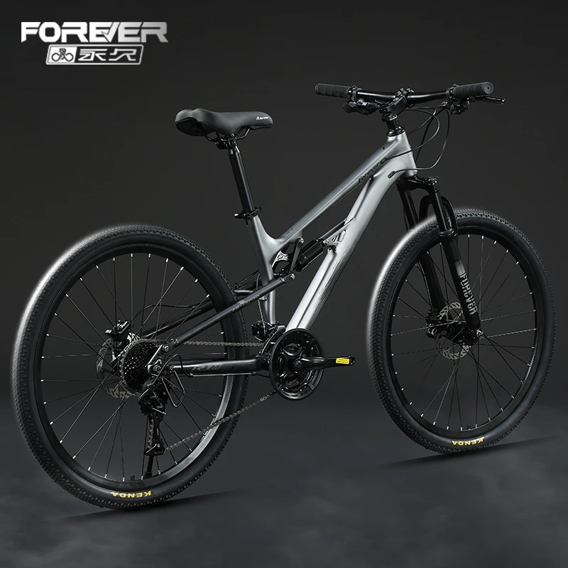 永久官方旗舰店铝合金补土越野自行车前后双减震软尾山地车FS-15