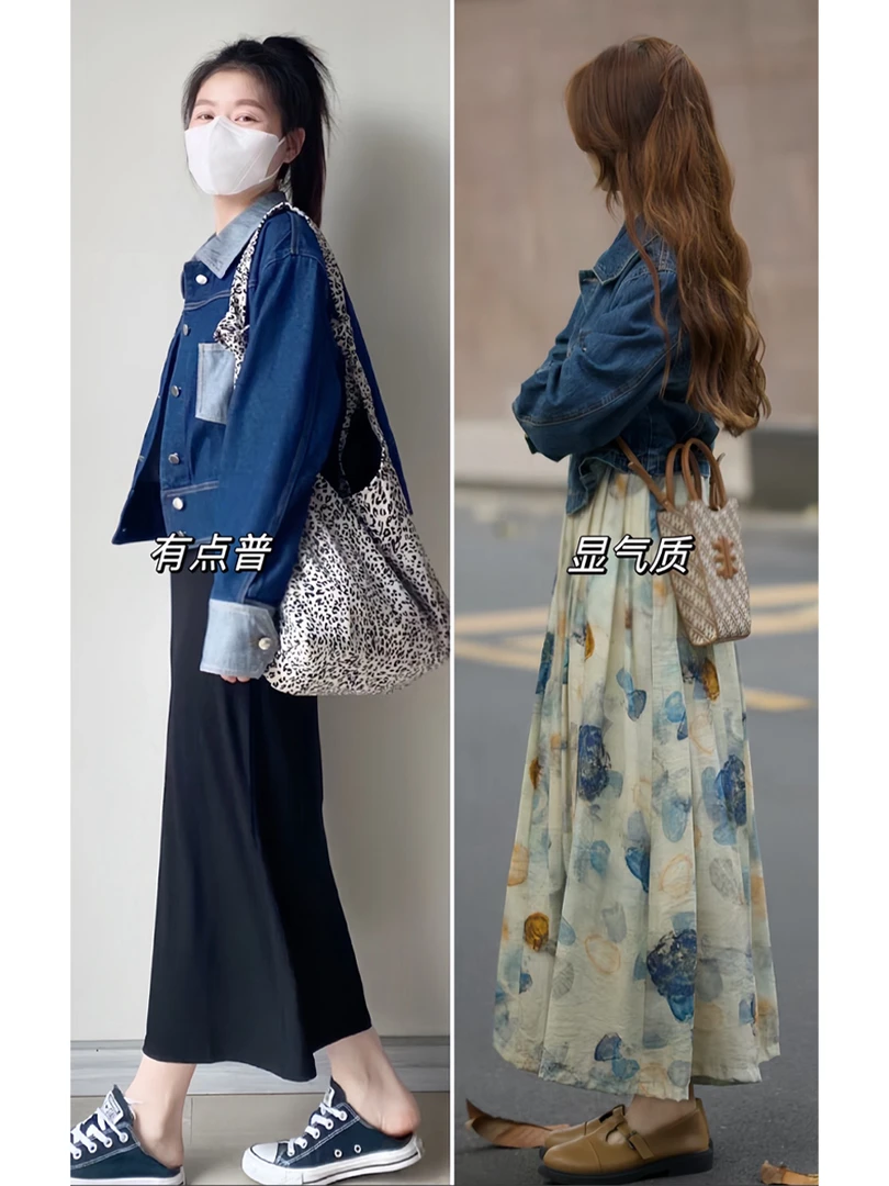 【新年不放假】显瘦油画连衣裙子轻熟漂亮减龄两件套装女