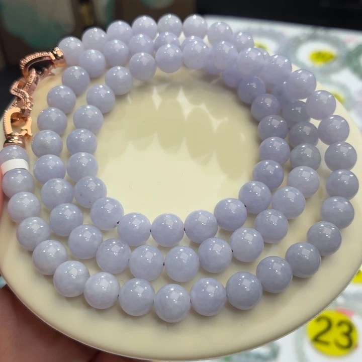 翡翠未镶嵌手链冰胶紫罗兰卡8.4