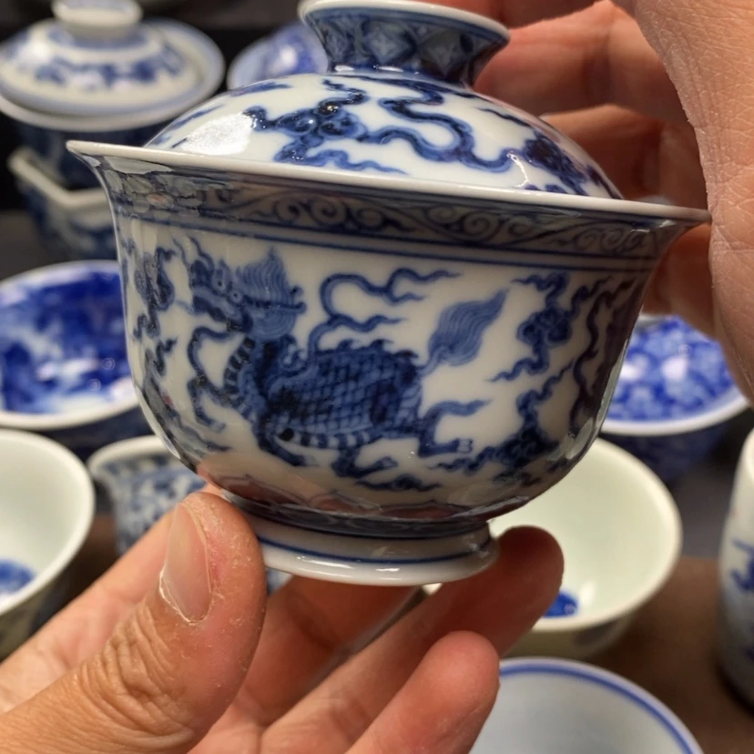 【闪购商品】景德镇青花瓷盖碗