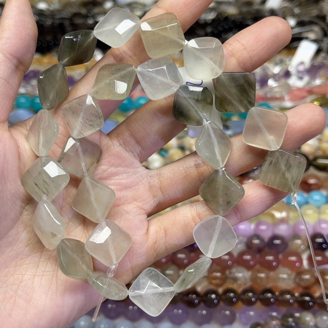 水晶颈饰未镶嵌天然云雾水晶卡13.8长条38厘米