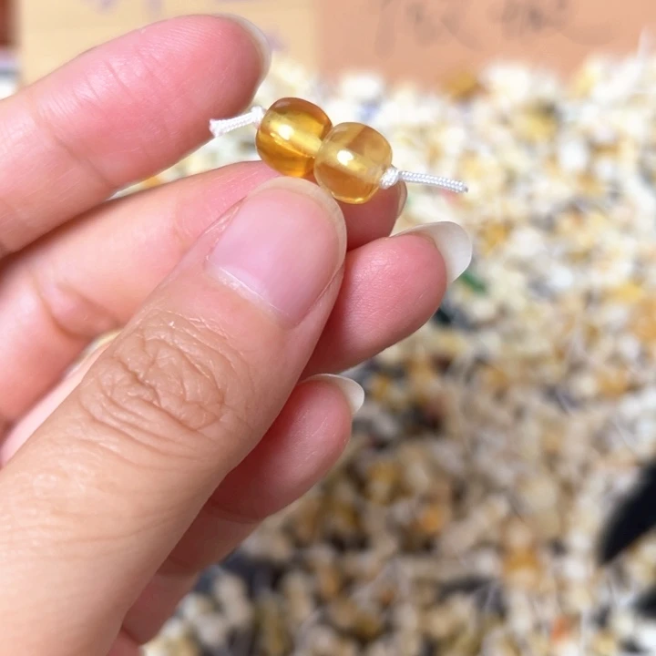 裸石蜜蜡未镶嵌8mm一对