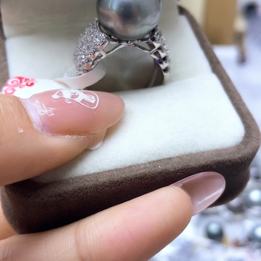 海水珍珠戒指银S925镶嵌