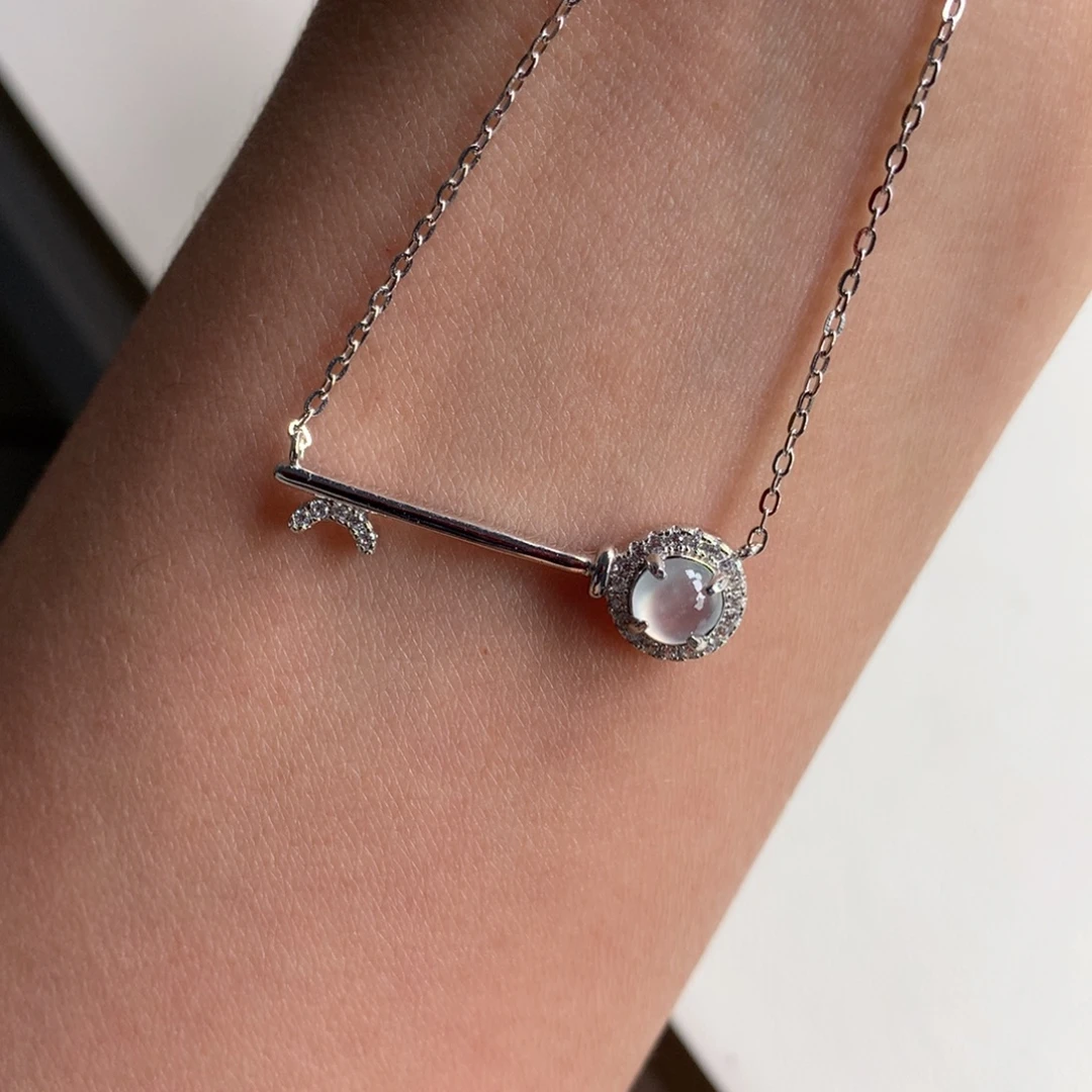 翡翠银S925镶嵌颈饰项链