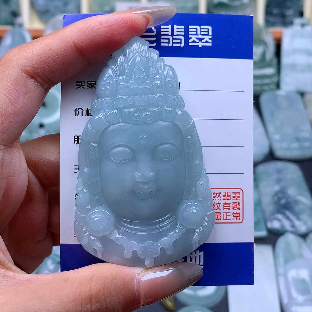 李***）颈饰未镶嵌翡翠观音首