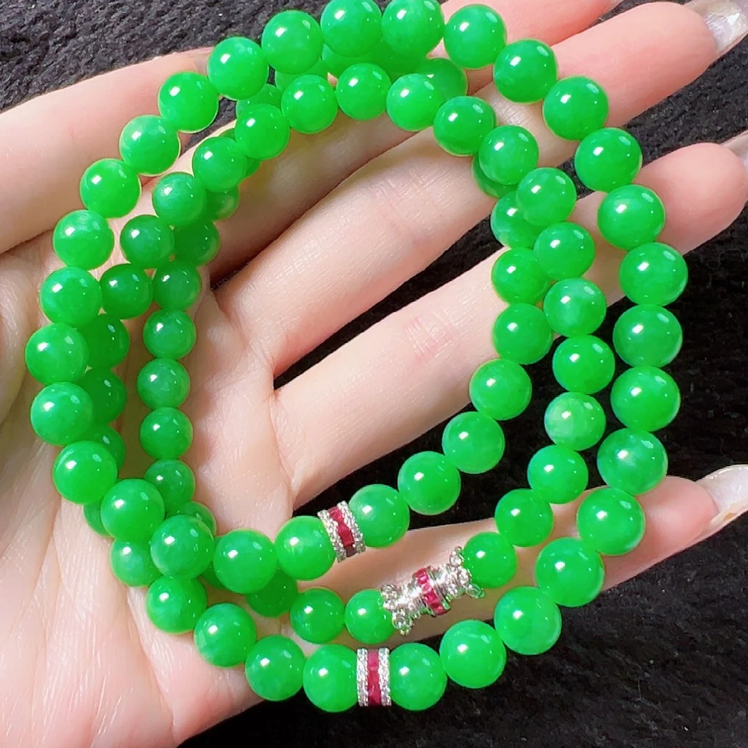 翡翠18K金镶嵌颈饰签收后24小时鉴赏期，过时不退