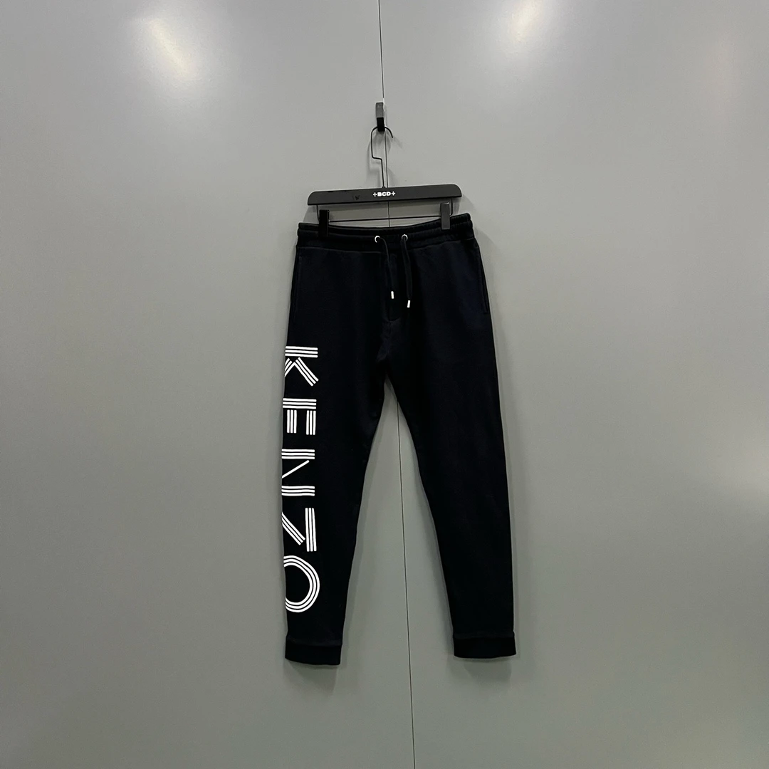 95新 KENZO/肯佐 （ll）黑色侧边logo卫裤 M码/98新015476