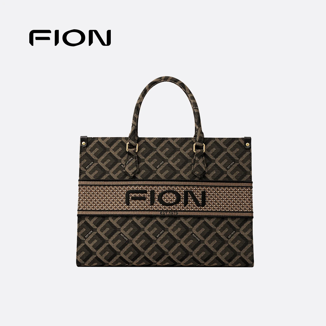 Fion/菲安妮推竹织锦时尚托特包单肩手提包FAAFANF013/012