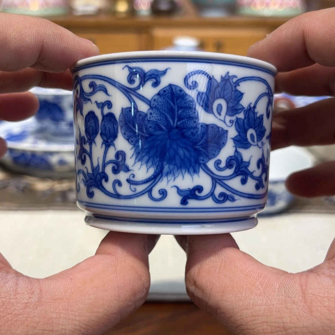 青花西番莲主人杯一只