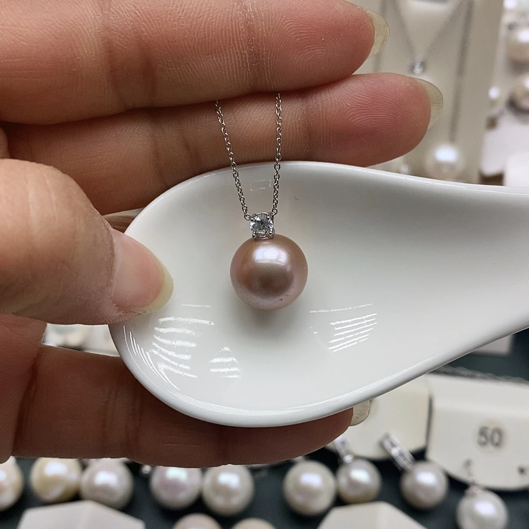 颈饰银S925镶嵌淡水珍珠