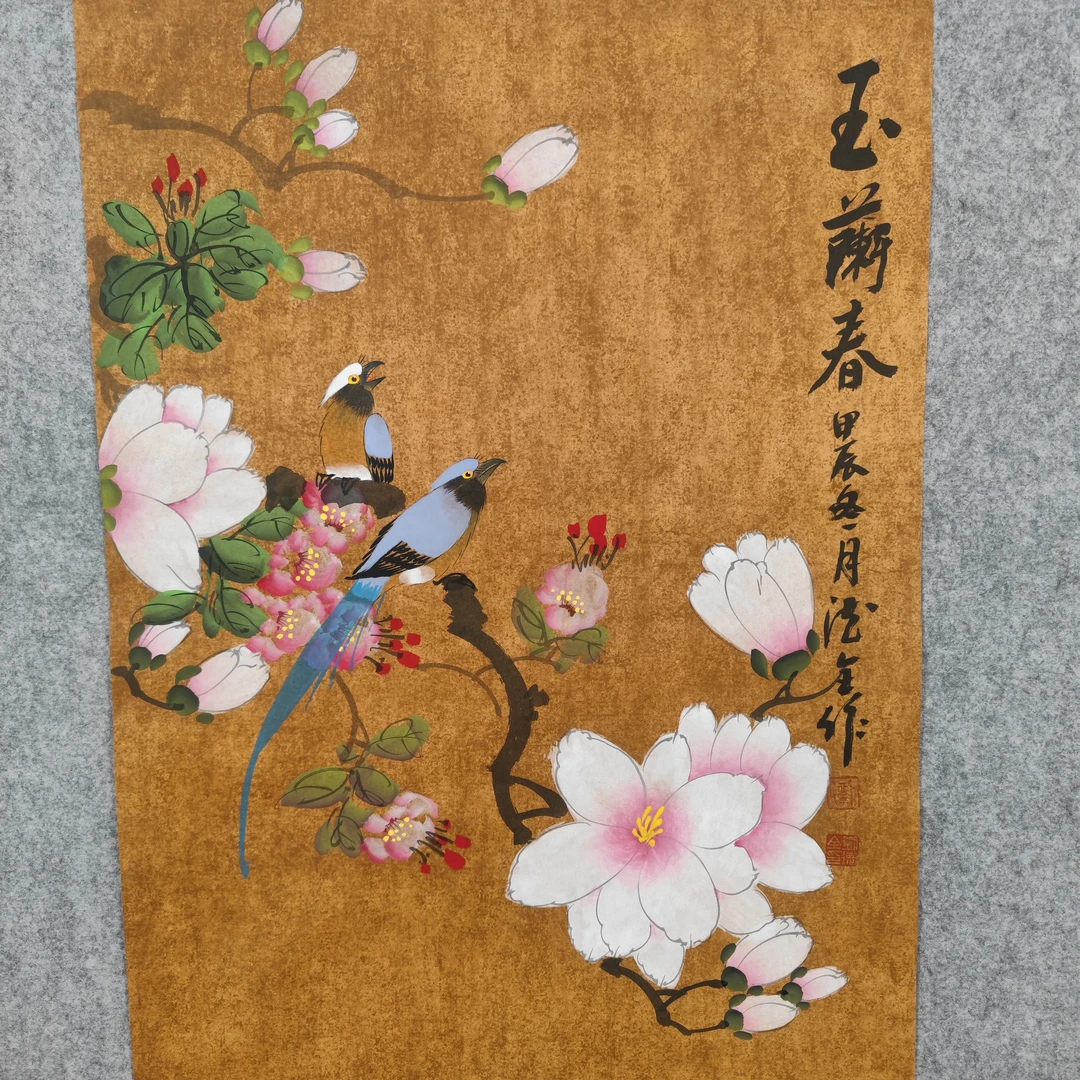 玉兰春-花鸟作品