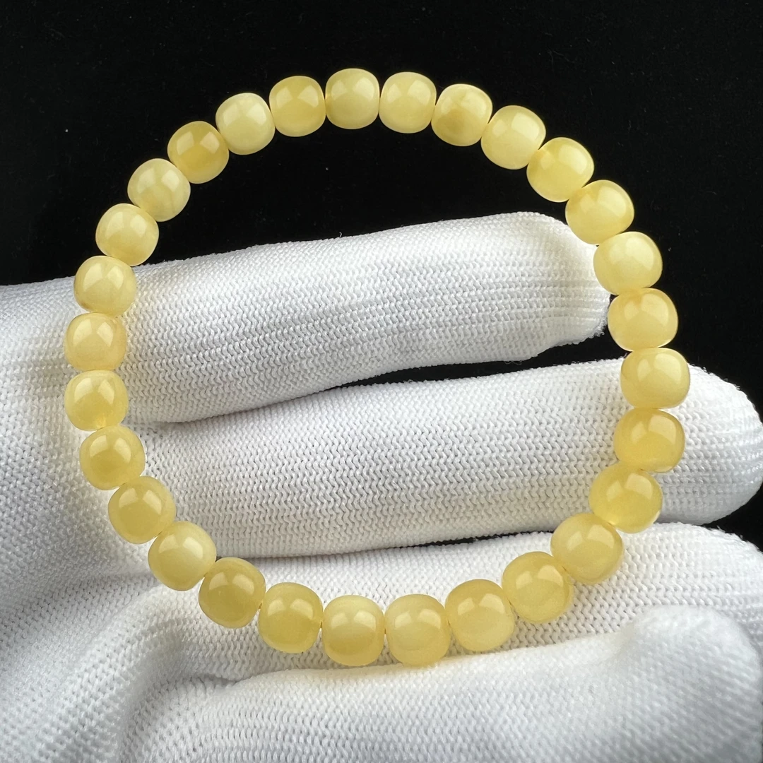 R8100天然原矿蜜蜡 金绞蜜单圈 7*6.4mm支持复检