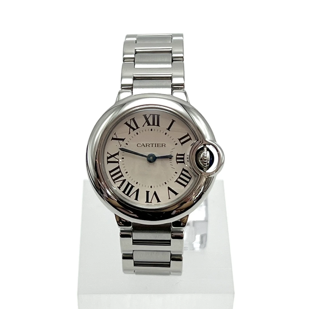 95新 Cartier/卡地亚 蓝气球精钢石英手表08023