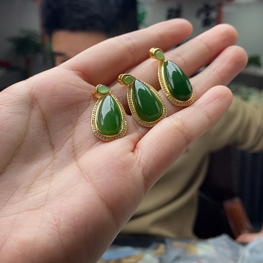 和田玉颜色多样性发拍一发一银S925镶嵌