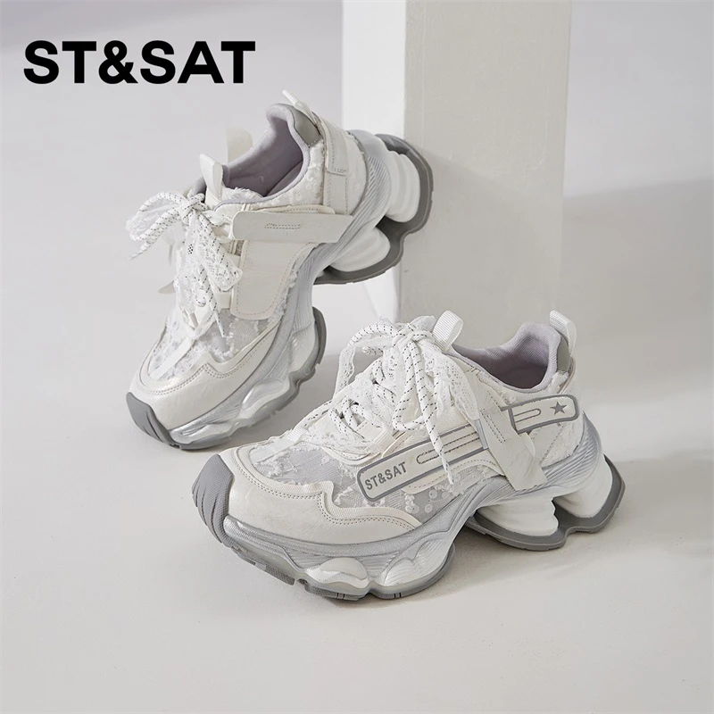 星期六轻奢老爹鞋女款2025夏季新款超火网红运动鞋百搭小众休闲鞋