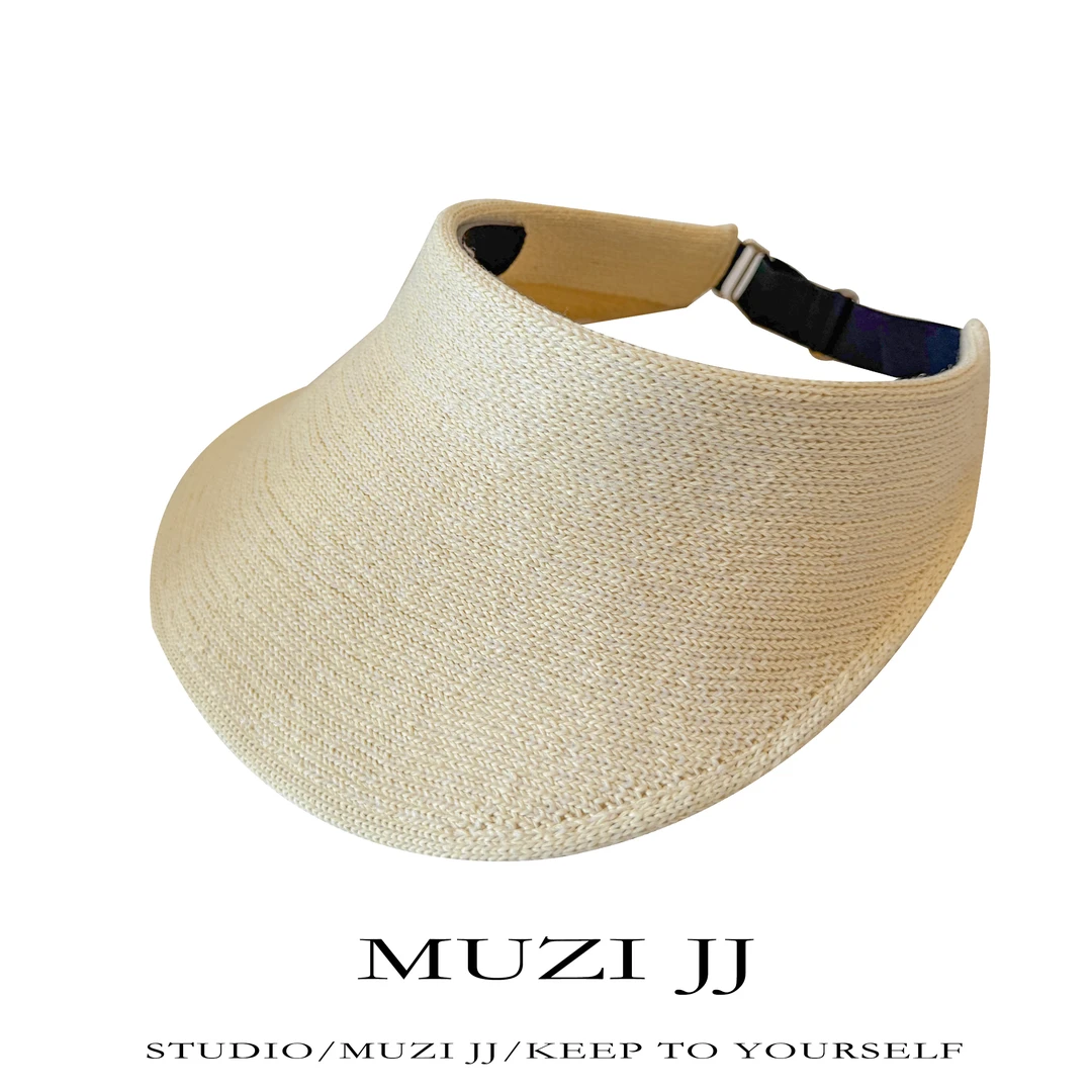 MUZI休闲时尚新款极简百搭编织空顶遮阳帽27928